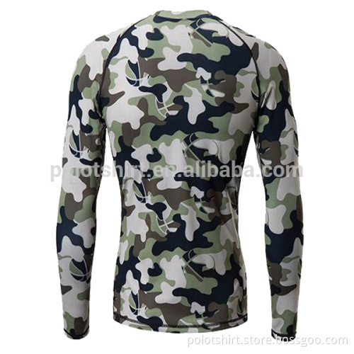 China Men's Long Sleeve Skin Tight Sublimated Camo Compression T- Shirt